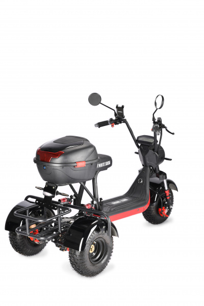 Электроскутер Citycoco White Siberia TRIKE MINI 1500W Черный
